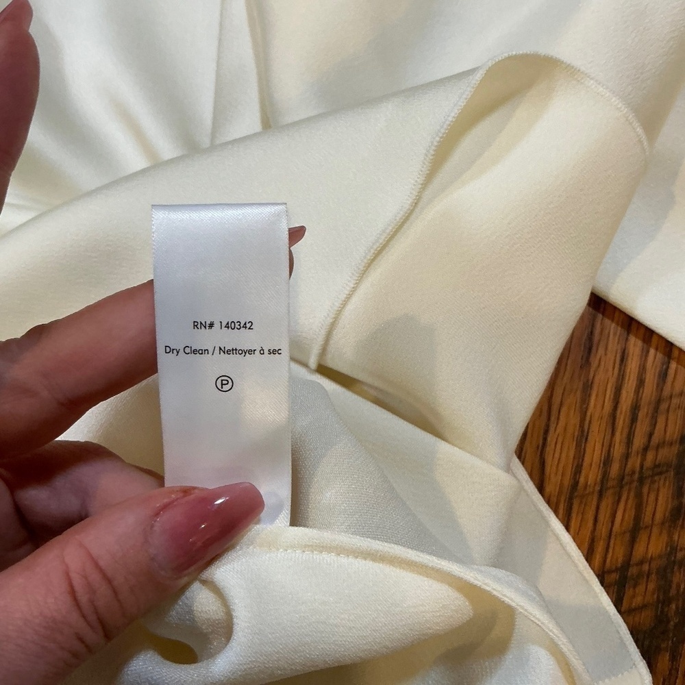 Elizabeth and James Ivory Bell Sleeve Blouse | Minimalist Satin Top Size M - Picture 7 of 7